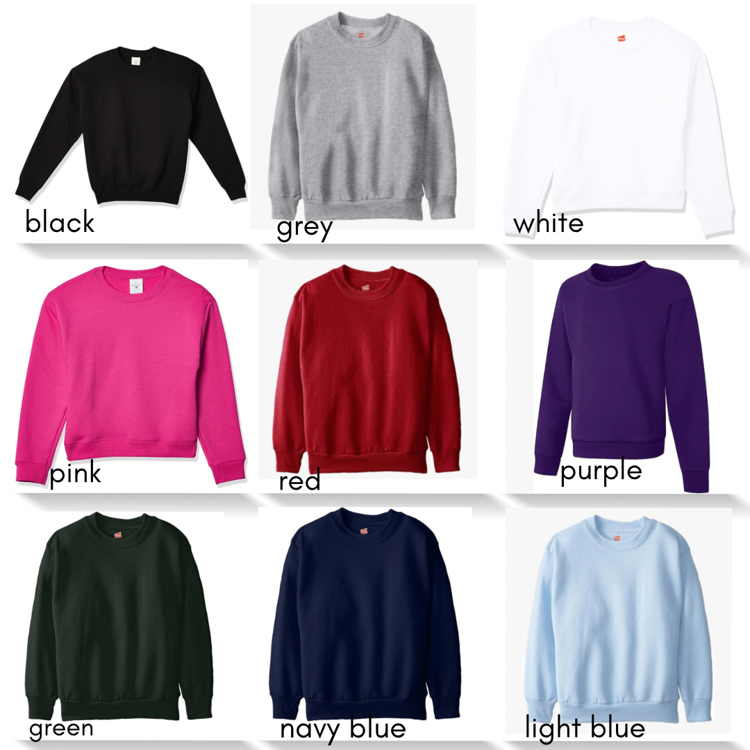 Custom Hand Embroidered Name Youth Crewneck