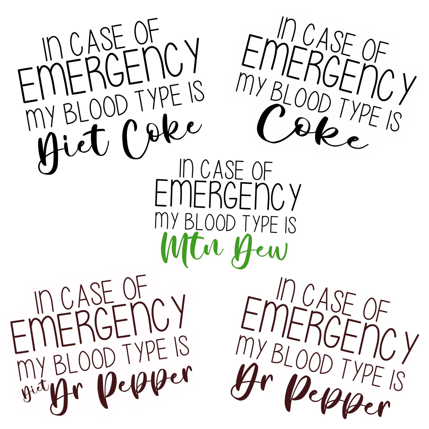 In Case of Emergency Drink Stickers