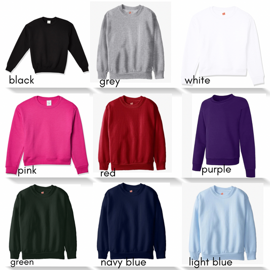 Custom Hand Embroidered Name Youth Crewneck