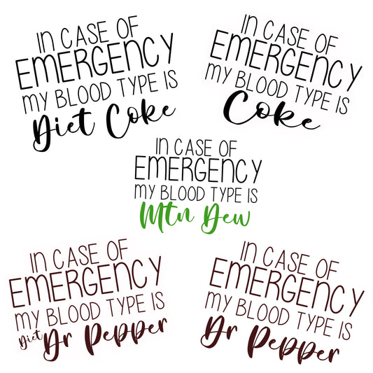 In Case of Emergency Drink Stickers