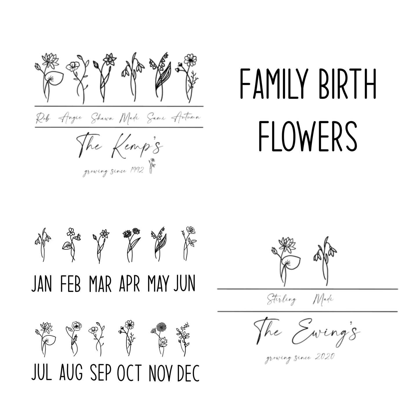 Birth Flower Digital File